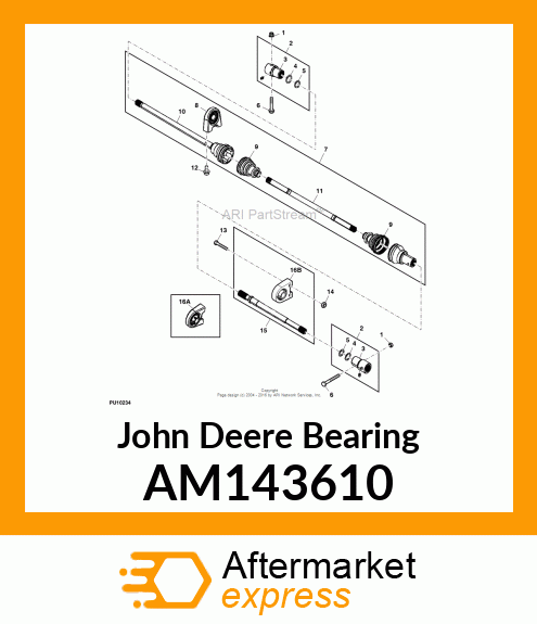 BEARING, PILLOW BLOCK, DOUBLE AM143610