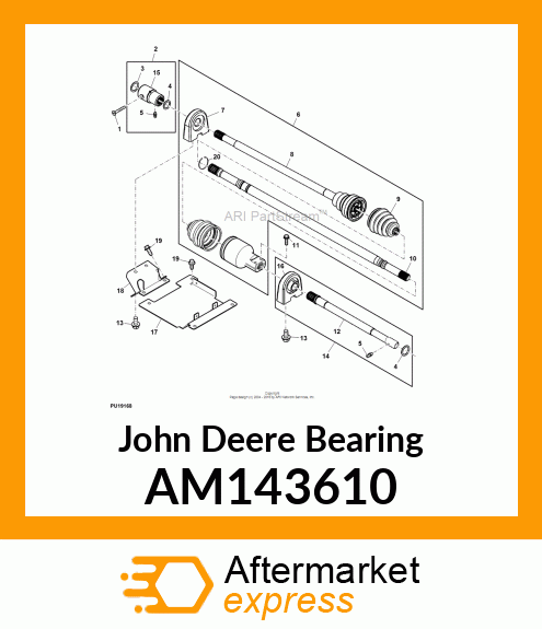 BEARING, PILLOW BLOCK, DOUBLE AM143610