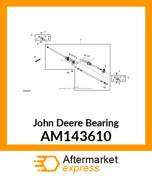 BEARING, PILLOW BLOCK, DOUBLE AM143610