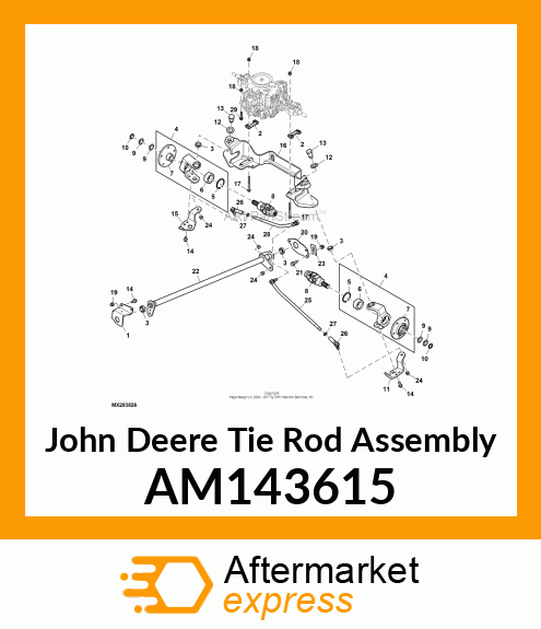 TIE ROD ASSEMBLY, LR W/O END L AM143615