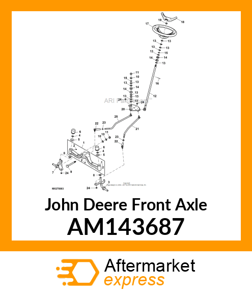 AXLE, FRONT W/ZERKS AM143687