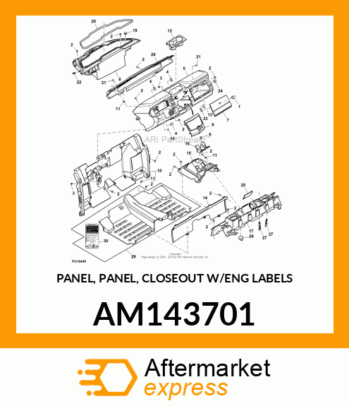 PANEL, PANEL, CLOSEOUT W/ENG LABELS AM143701