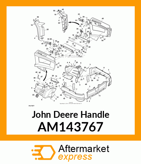 ASSY, RSX CB HANDLE, W/ LABEL AM143767