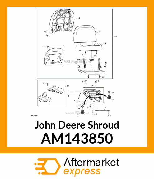 SHROUD, KIT, BACKREST SHROUD AM143850