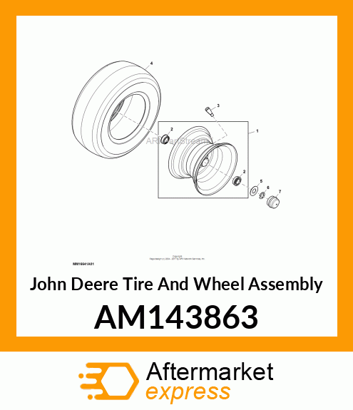 WHEEL, ASM, 8" X 5.38" AM143863