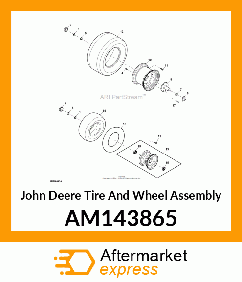 TIRE AND WHEEL ASSEMBLY, WHEEL, ASM AM143865