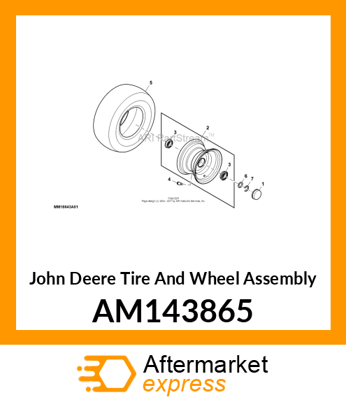 TIRE AND WHEEL ASSEMBLY, WHEEL, ASM AM143865