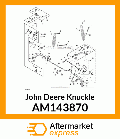 KNUCKLE, KNUCKLE, REAR LEFT ASSEMBL AM143870