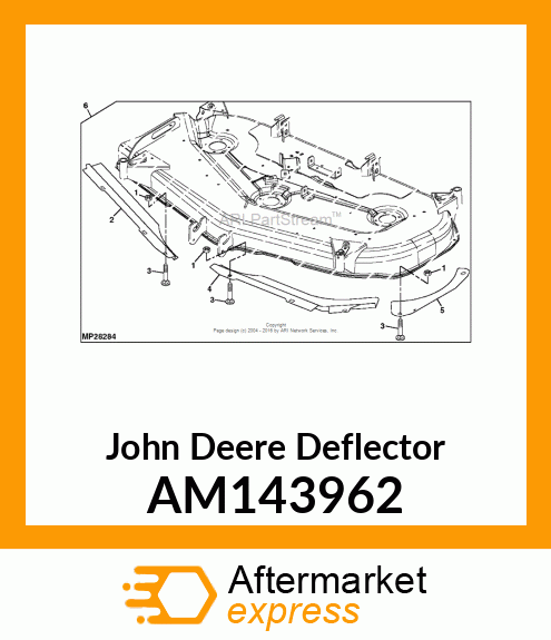 DEFLECTOR, ADDED JDM H31 NOTE TO DR AM143962