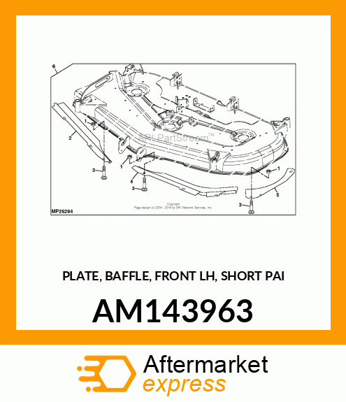 PLATE, BAFFLE, FRONT LH, SHORT PAI AM143963