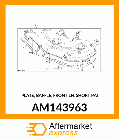 PLATE, BAFFLE, FRONT LH, SHORT PAI AM143963