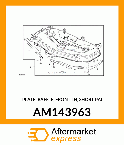 PLATE, BAFFLE, FRONT LH, SHORT PAI AM143963