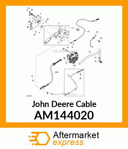 CABLE, ASSY, WET PARK BRAKE, 2P SI AM144020