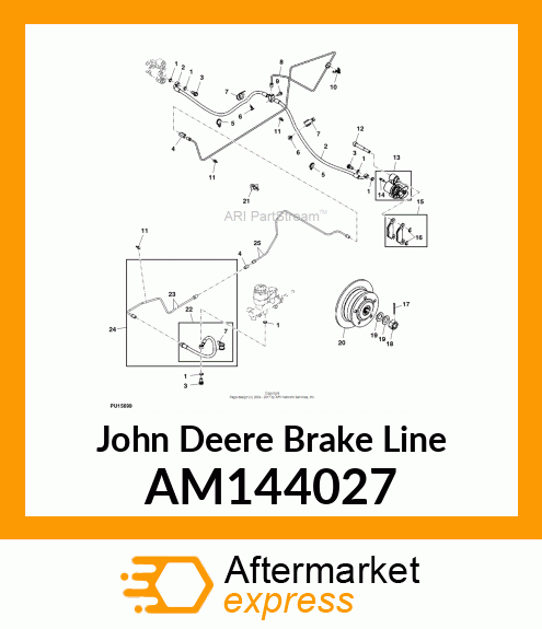 BRAKE LINE, REAR MC TO TUBE UNION H AM144027