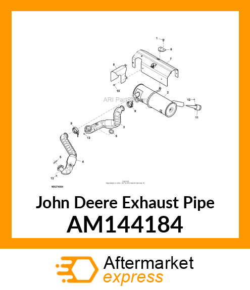 EXHAUST PIPE, EXHAUST, HEAD PIPE AS AM144184