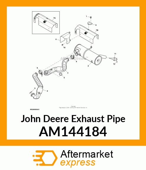 EXHAUST PIPE, EXHAUST, HEAD PIPE AS AM144184