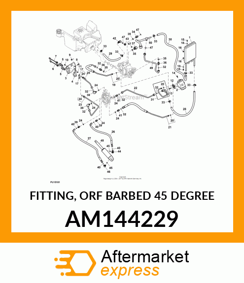 FITTING, ORF BARBED 45 DEGREE AM144229