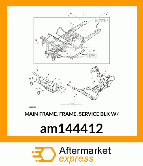 MAIN FRAME, FRAME, SERVICE (BLK) W/ am144412