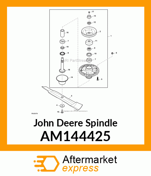 SPINDLE, SPINDLE ASSEMBLY, 60HC AM144425