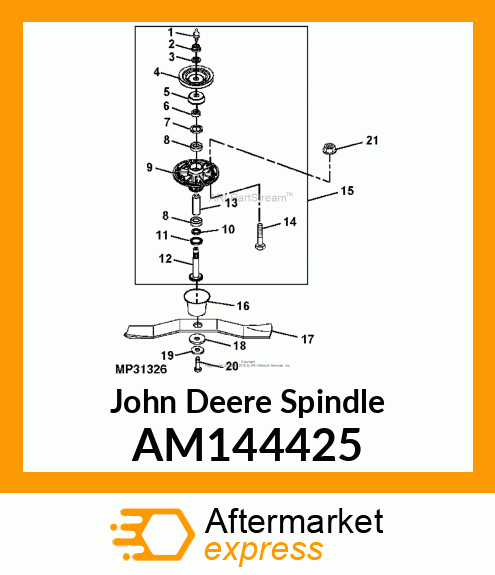 SPINDLE, SPINDLE ASSEMBLY, 60HC AM144425