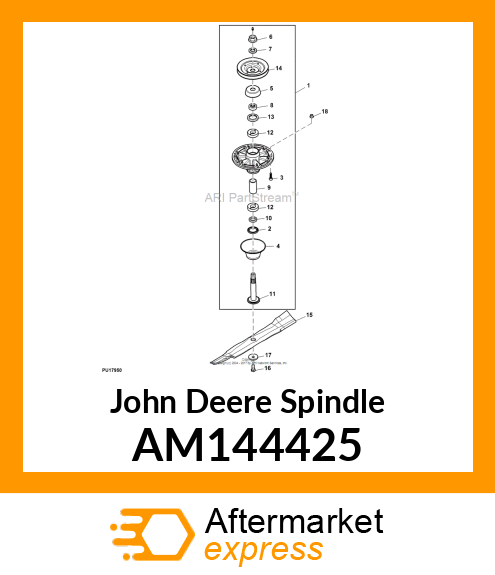 SPINDLE, SPINDLE ASSEMBLY, 60HC AM144425