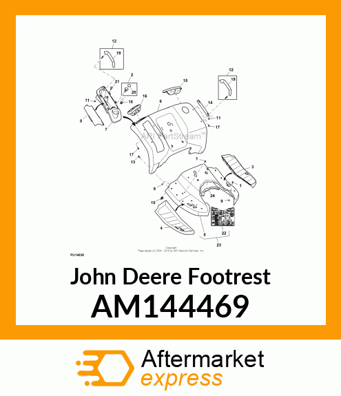 FOOTREST, FOOTREST, TUNNEL W/LABEL AM144469