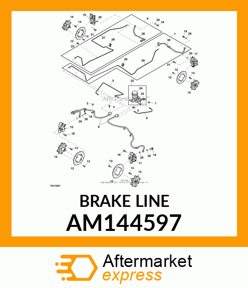 BRAKE LINE, BRAKE LINE, STEEL (RF) AM144597