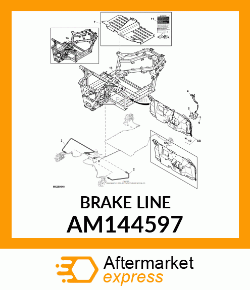 BRAKE LINE, BRAKE LINE, STEEL (RF) AM144597