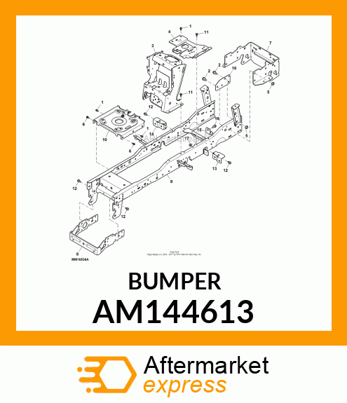 BUMPER, WELDMENT, FRONT BUMPER AM144613