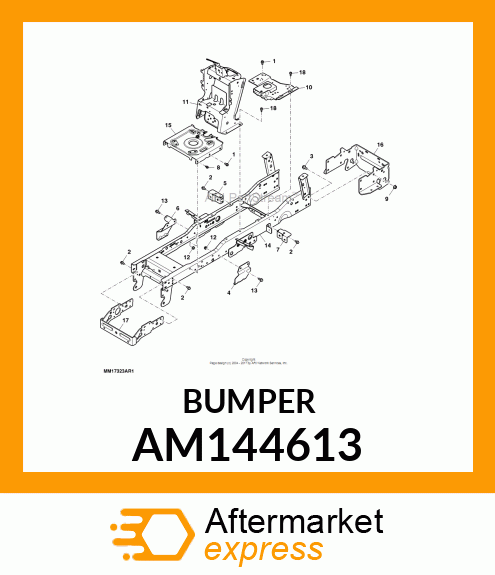 BUMPER, WELDMENT, FRONT BUMPER AM144613