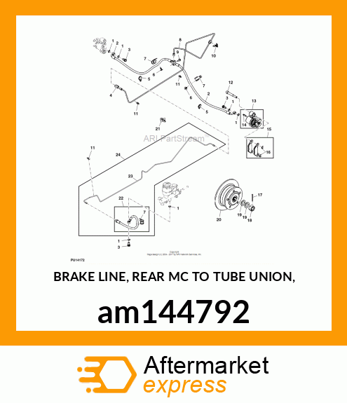 BRAKE LINE, REAR MC TO TUBE UNION, am144792