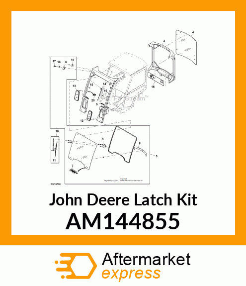 WS LATCH MOUNT, ROPS CAB MY13 X700 AM144855