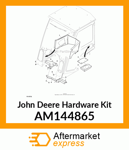 HARDWARE KIT, ROPS CAB MY13 X700 AM144865