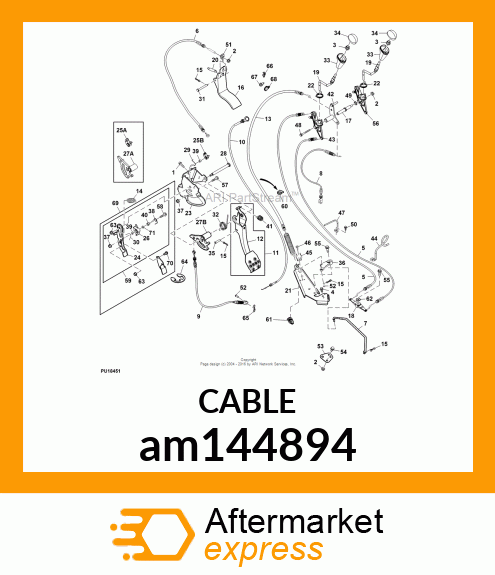 CABLE, GEAR SHIFT, 4PASS AM144894