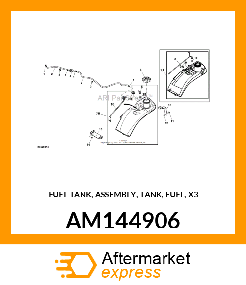 FUEL TANK, ASSEMBLY, TANK, FUEL, X3 AM144906