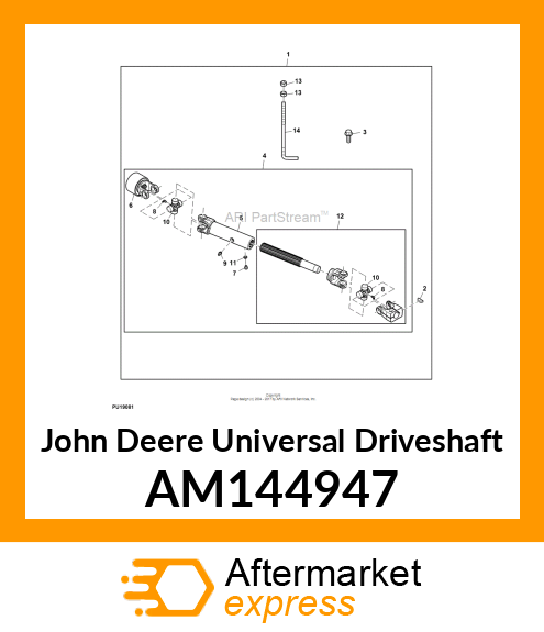 UNIVERSAL DRIVESHAFT, DRIVESHAFT, M AM144947