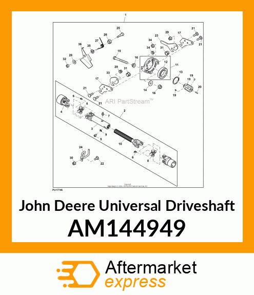 UNIVERSAL DRIVESHAFT, HALF SHAFT, A AM144949