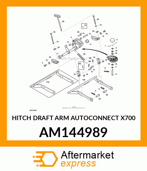 HITCH DRAFT ARM AUTOCONNECT X700 AM144989