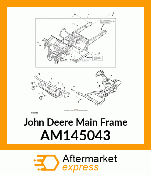 MAIN FRAME, FRAME, SERVICE (BLK) W/ AM145043