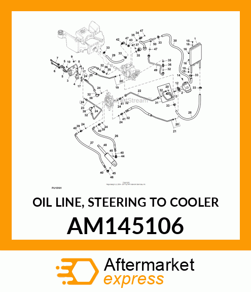 OIL LINE, STEERING TO COOLER AM145106