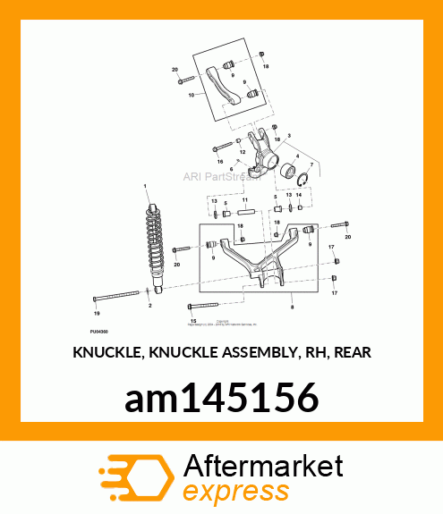 KNUCKLE, KNUCKLE ASSEMBLY, RH, REAR am145156