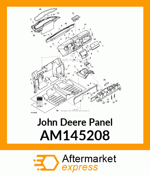 PANEL, FLOORPAN W/LABEL AM145208