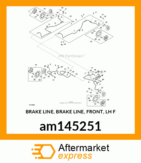 BRAKE LINE, BRAKE LINE, FRONT, LH F am145251