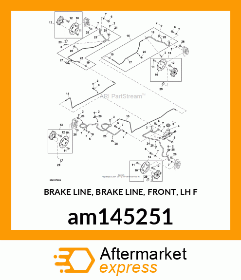 BRAKE LINE, BRAKE LINE, FRONT, LH F am145251