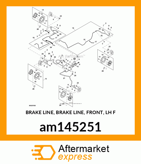 BRAKE LINE, BRAKE LINE, FRONT, LH F am145251