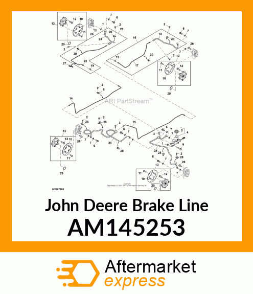 BRAKE LINE, BRAKE LINE, FRONT, RH F AM145253