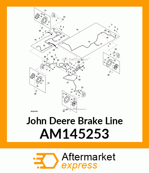 BRAKE LINE, BRAKE LINE, FRONT, RH F AM145253