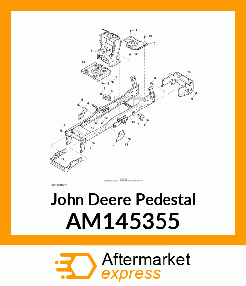 PEDESTAL, WELDMENT, POWER PEDESTAL AM145355