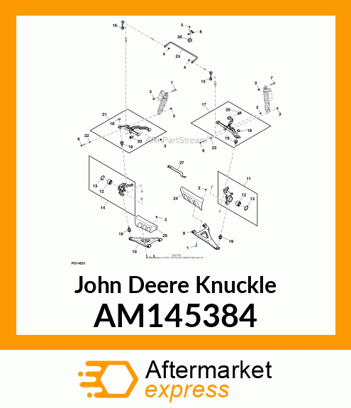 KNUCKLE, KNUCKLE, ASSY, FRONT, RIGH AM145384