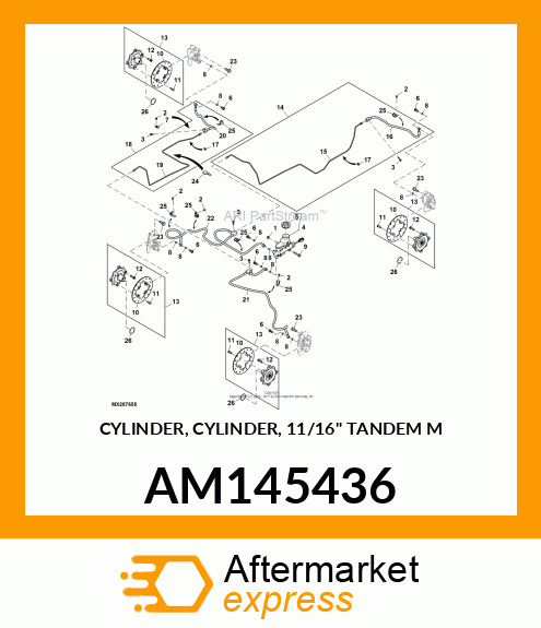 CYLINDER, CYLINDER, 11/16" TANDEM M AM145436